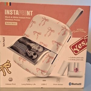 Instaprint Ballet Bows Wireless Photo Printer - Pink Bow Pattern